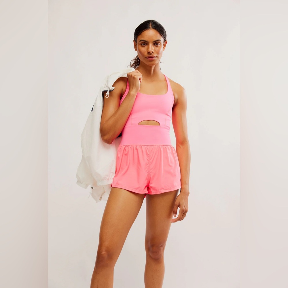 Free People Movement Women’s Righteous Sleeveless Romper Pink - Size Medium